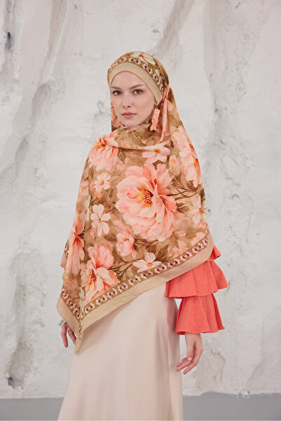 Mira İpek Patterned Bamboo Shawl Tok Duran Women's Shawl Bk52