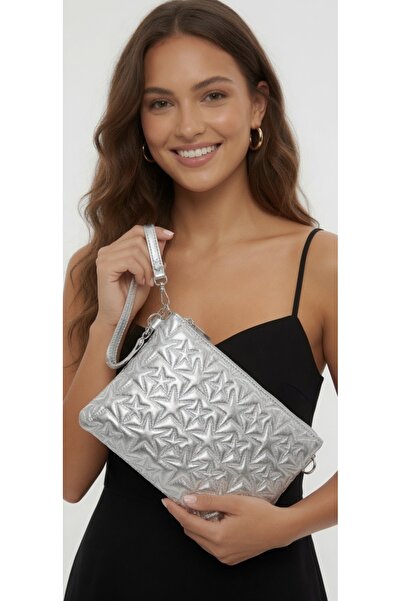 cantamella Star Patterned Quilted Luxury Women's Portfolio Bag, Chain Strap H...