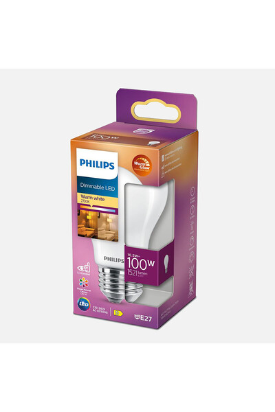 Philips Led Classic A60 FR 10.5 W Sıcak Beyaz E27 LED Ampul (2'li Paket)