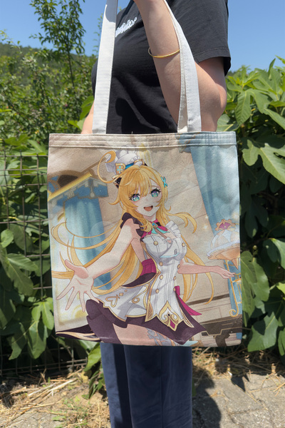 ZipZap Escoffier Genshin Impact V2 Double-Sided Canvas Print Tote Bag Anime Bag