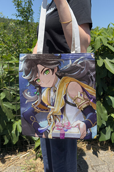 ZipZap Sethos Genshin Impact V4 Double-Sided Canvas Print Tote Bag Anime Bag