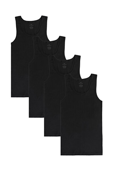 Steve Wolls Men's Black 4-Piece Strap Bamboo Undershirt - 33402