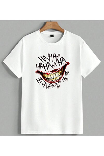ELFERA Μπλουζάκι Unisex Oversize με στάμπα Psychopath Gulmus Red Lips, Λευκό