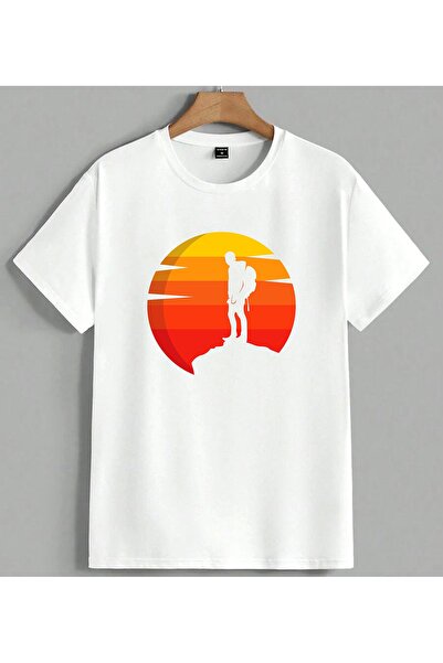 ELFERA Dusunce Tour Sportsman Sun Printed Unisex Oversize T-Shirt White
