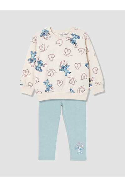 LC Waikiki Stitch Printed Girls' Set