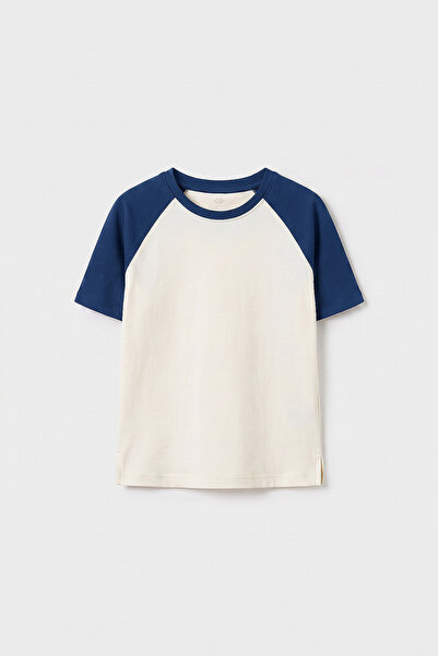 TOMMY LIFE Ecru-Parliament Standard Fit Raglan Sleeve Girls' T-Shirt - 75180