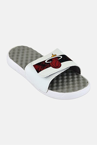 iSlide Men Miami Heat Slip On Slides, White