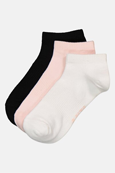 Anta Kids Girl 3 Pairs Plain Ankle Socks, Multicolor