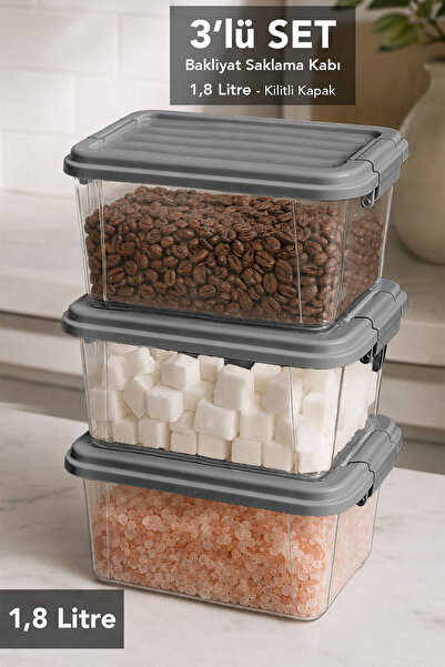 Meleni Home Organizator cu capac de blocare, 3 piese - Organizator pentru căm...