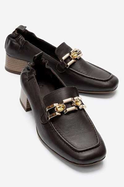 Zeynep Sıradağlı Ferviya Women's Genuine Leather Shoes Brown