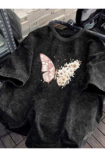 Pink Sky Unisex Oversize Vintage Washed Street Style Μόδα του δρόμου Βαμβακερ...