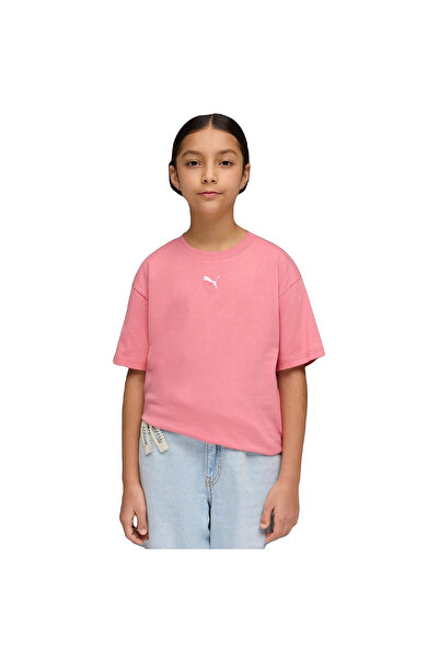 Puma Tričko Ess Boxy Tee G Cool Blue, růžové, dětské