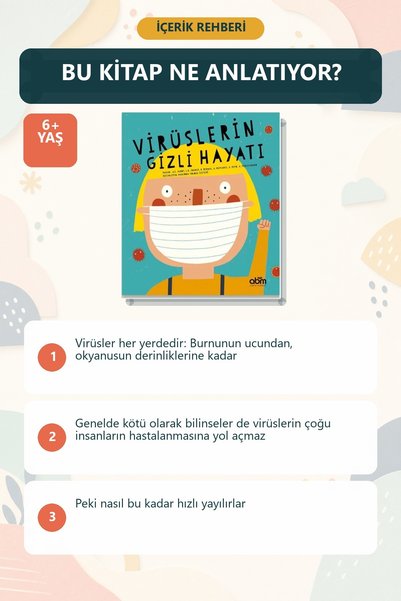 Abm Yayınevi Virüslerin Gizli Hayatı Educational Science Children's Book for Ages 6+