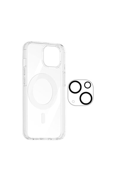 bzstore Set de huse transparente MagSafe cu folie de protecție pentru cameră,...