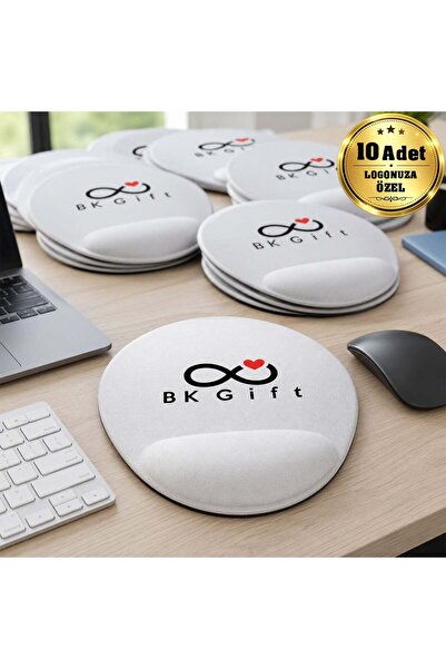 Bk Gift 10 Pieces of 20X22 cm Oval Non-Slip Base Mouse Pad with Wrist Support...