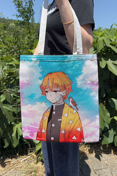 ZipZap Kimetsu No Yaiba V4 Summer Winter Double-Sided Canvas Print Tote Bag A...