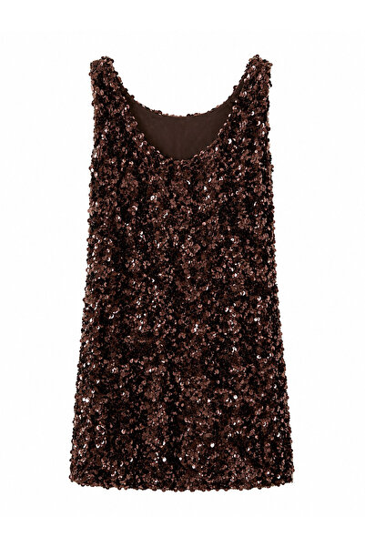 Özge Özgenç V-Back Sequined Dress