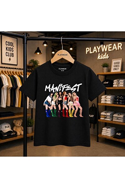 playwear Manifest Grubu Baskılı %100 Çocuk unisex T-shirt 5 6 -7 8-9 10 -11 1...