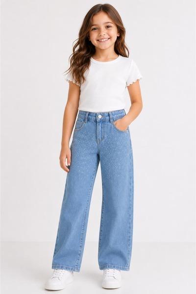 Pollito Girl's Sparkling Stone Jean Pants