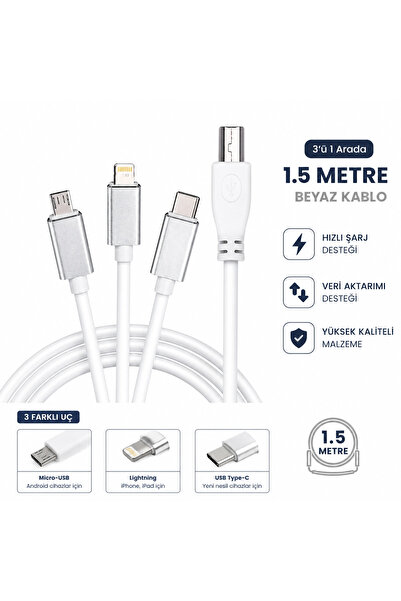 shopwave 3-in-1 Design: Type-C, Usb-A, and Micro USB