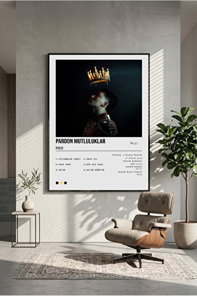 postercraft Poizi Pardon Mutluluklar Albüm Tasarım Ahşap Tablo Poster (Çerçev...