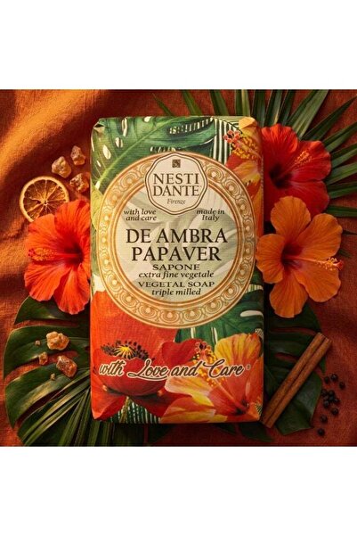 Nesti Dante With Love and Care De Ambra Papaver Natural Soap Bar 250g – Poppy...