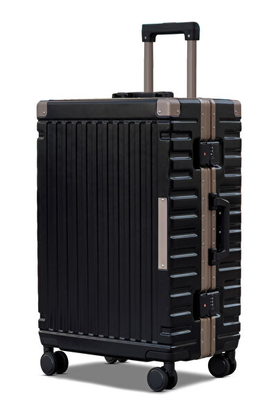 ZAAPPY Aeris Aluminum Framed Medium Checked 24 Inch (20-25kg) Luggage Hard Sh...