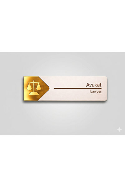 Ronson Avukat Kapı Tabelası Aynalı Gold Pleksi Simgeli – Kişiselleştirilebili...