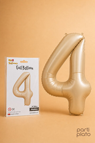 He2 Balloons بالون كراميل فويلو رقم 4 مقاس 86 سم، بالون بلون الكراميل متوافق ...
