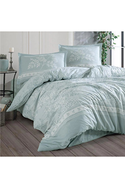 Clasy Ranforce 100% Cotton Duvet Cover Set Single Size Devlin V1 Mint