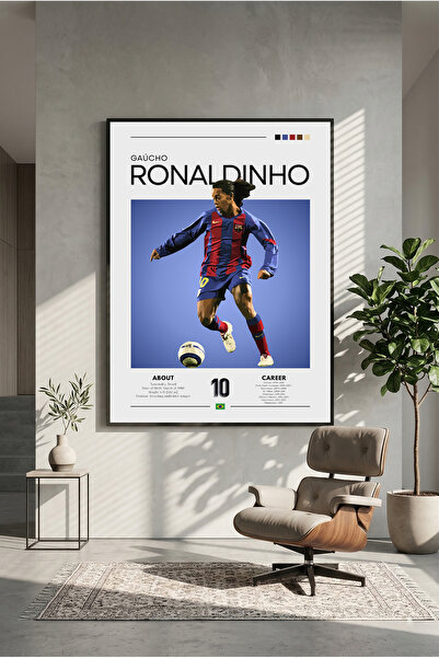 postercraft Ξύλινη αφίσα ζωγραφικής σε όψη ξύλου Ronaldinho Gaucho Design (χω...