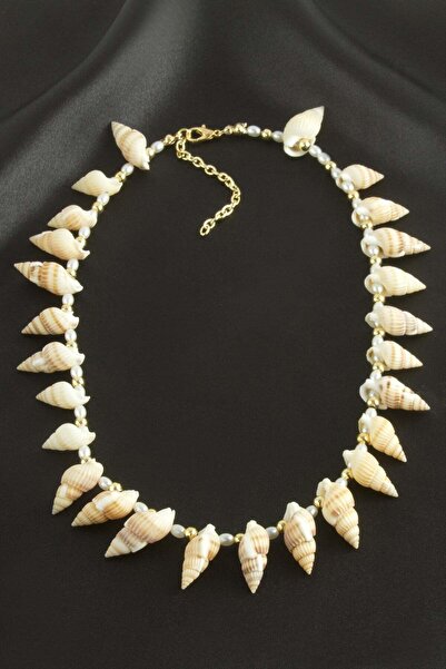Marsilyan Sea Shell Pearl Necklace Ilkel-Bjt940