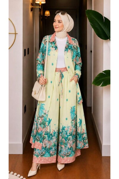 AXXAN Modal Fabric 2-Piece Set Tunic Pants Patterned Standard Size