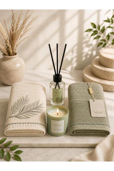 İyi Geceler İstanbul Sweet Dreams Towel Set (with Scent and Candle as a Gift)