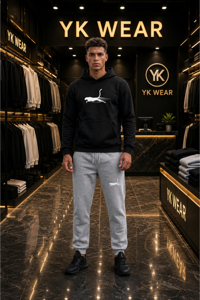 YK WEAR 🔥   طقم بدلة رياضية فاخرة بغطاء للرأس