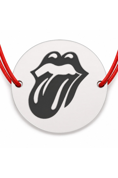 Simoshop Brățară argint 925 cu bănuț Rolling Stones, șnur reglabil