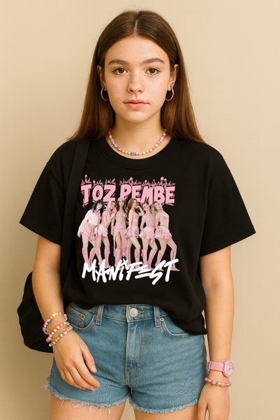 BLITZIST Manifest Dusty Pink Design Printed Oversize T-Shirt (S,M,L)