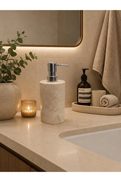 Doğal Traverten Sıvı Sabunluk