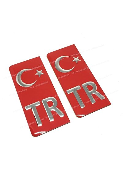Generic Brand Tr License Plate Coat of Arms Metal Label Sticker Red 2& # 39Li
