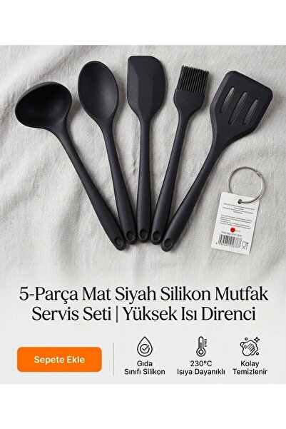 AYS DEKOR Ultra Sert Uçlu Isıya Dayanıklı Silikon Servis Seti Servis,Kepçe,sp...