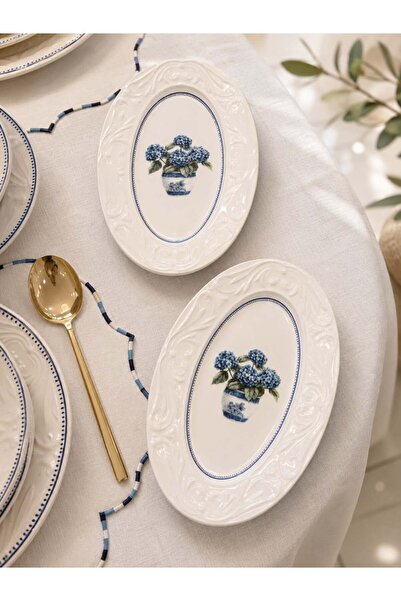 Onedekor 26 Parça 6 Kişilik Vintage Hydrangea Yemek Takımı