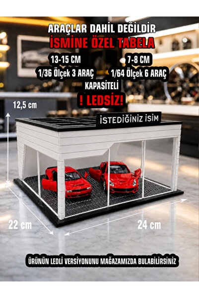 Butik 1/36 Ölçekli Beyaz Renk Showroom Tasarımlı Diorama Araç Sergileme Garaj...