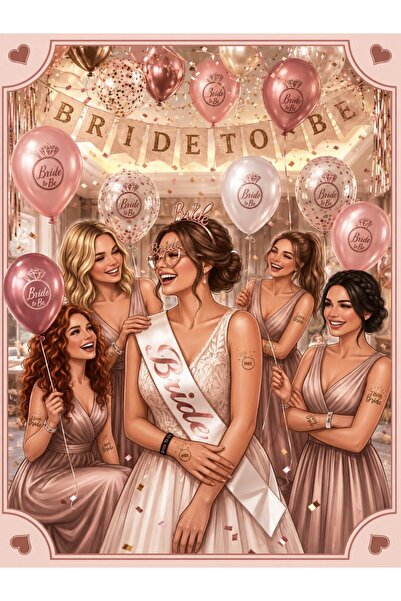 L'Opaline Rose Bride To Be Seti Bekarlığa Veda Partisi Malzemeleri Kuşak Dövm...