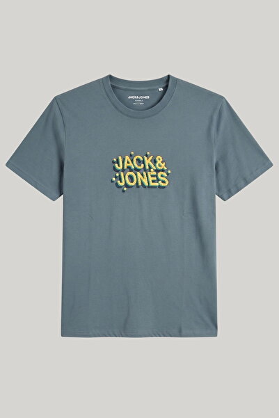 Jack & Jones Ανδρικό μπλουζάκι με στάμπα, χαλαρή εφαρμογή και λαιμόκοψη ποδηλ...