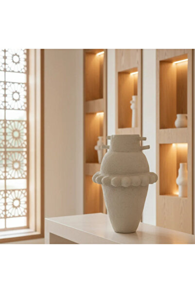 Generic Brand Ma-Pm-A25-10A Decorative Piece Made by Hand-40X40X56 Cm-Off White