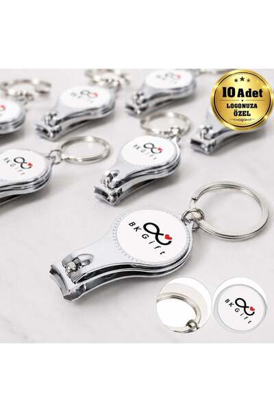 Bk Gift 10 قطع من مقصات الأظافر المعدنية مقاس 9x3 سم مع سلسلة مفاتيح مطبوعة ب...