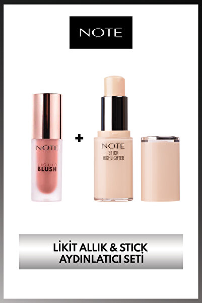 NOTE Allık & Aydınlatıcı Seti Liquid Blush Allık Stick Highlighter Aydınlatıcı