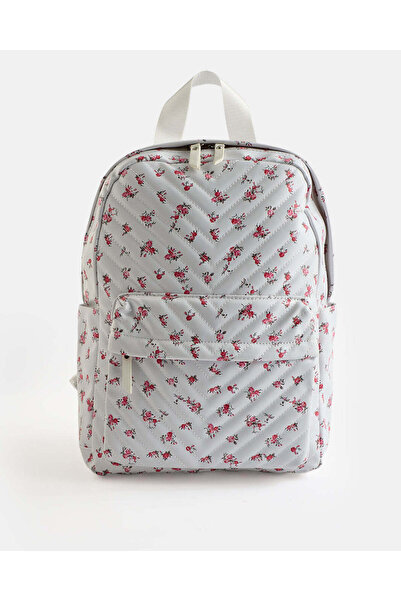 REDTAG Girls White Floral Printed Backpack