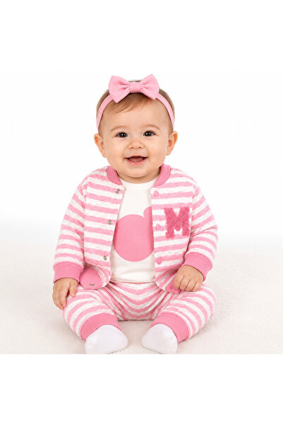 Melodikids Baby Girl 3-Piece Bodysuit Set (Bady-Vest-Sweatpants)