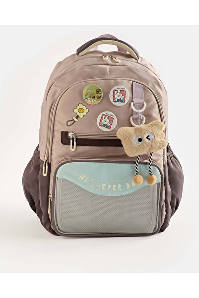 REDTAG Beige Kids Backpack 18 Inch
